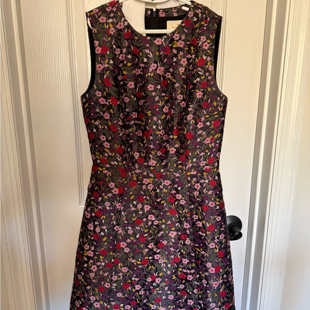 Kate Spade Black Floral Midi Dress